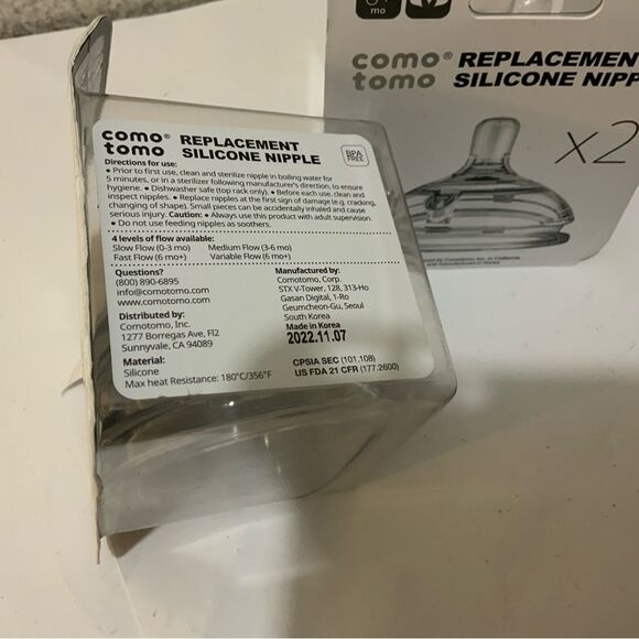 NWT Como Tomo Replacement Nipples | fast  flow 3 hole 6+ months - Picture 4 of 4